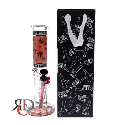 WATER PIPE STRAIGHT TUBE COLOR DOWNSTEM PINK LEAF THEME IN A GIFT BOX WP1965 1CT